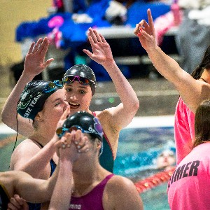 Swimmers cheering